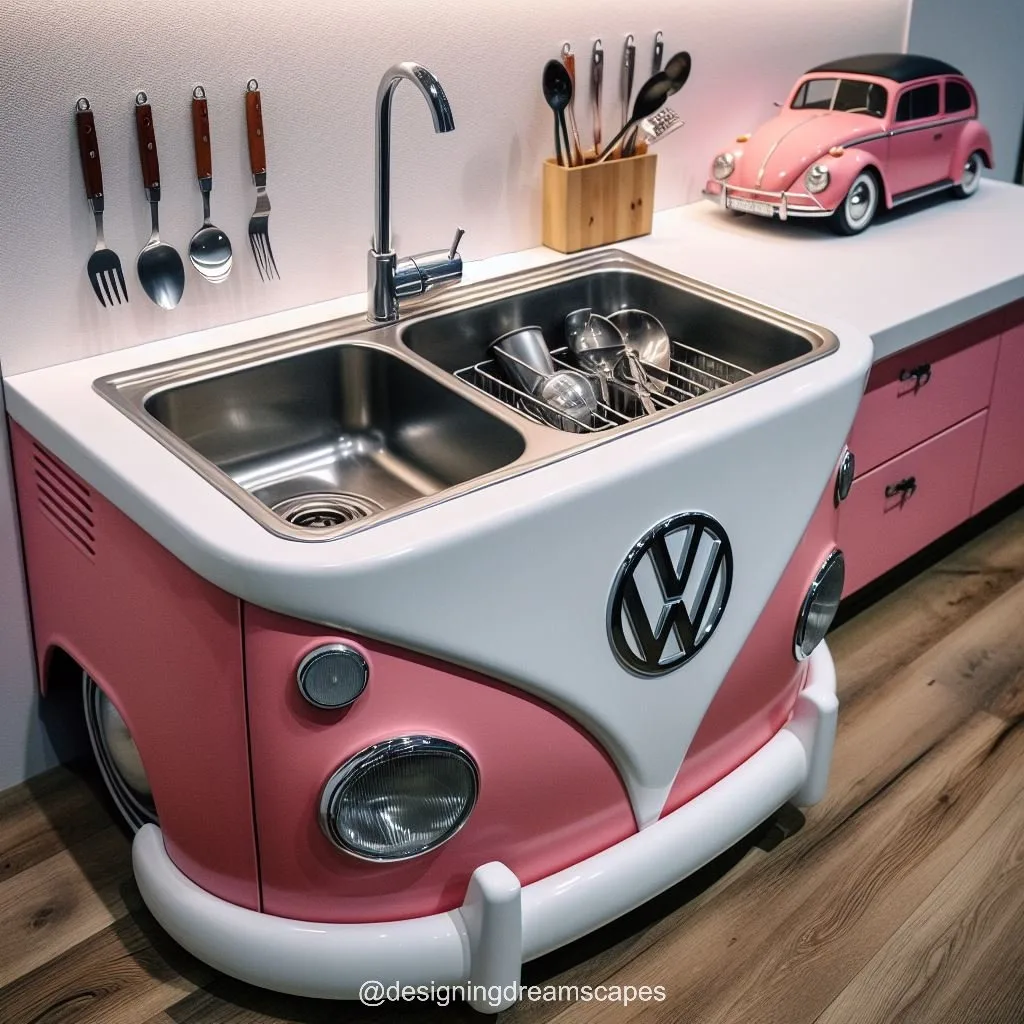 Volkswagen Inspired Sink: Infuse Retro Charm into Your Kitchen or Bath