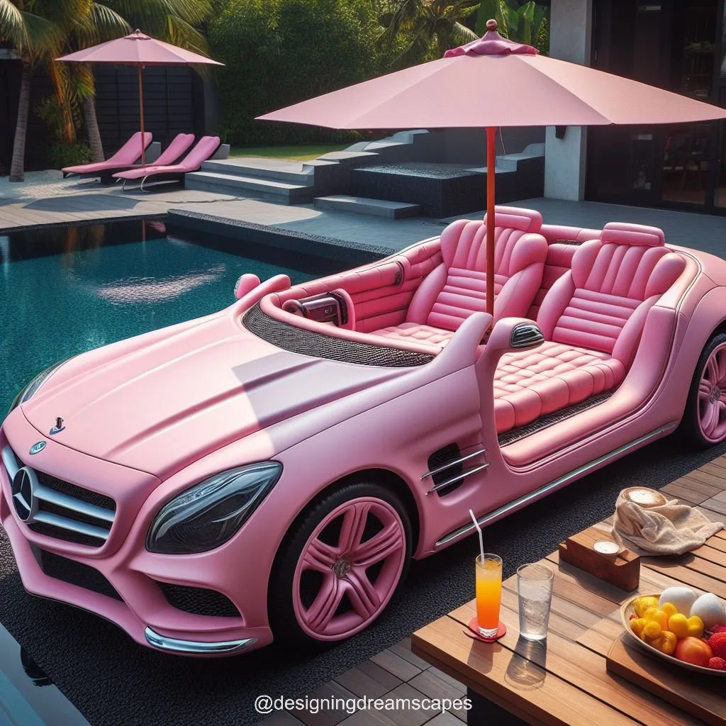 Mercedes Car-Shaped Relaxation Chair Next to the Swimming Pool