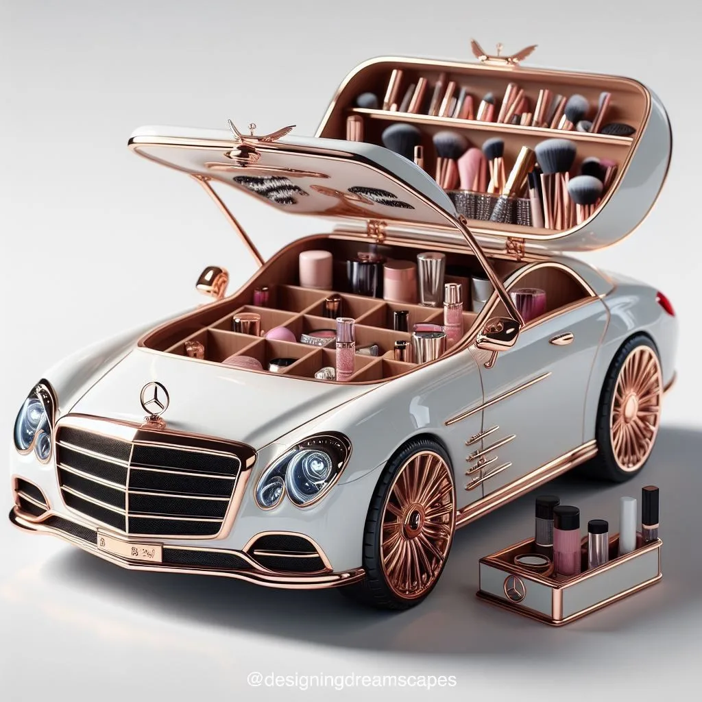 Features of a Mercedes-Inspired Makeup Box