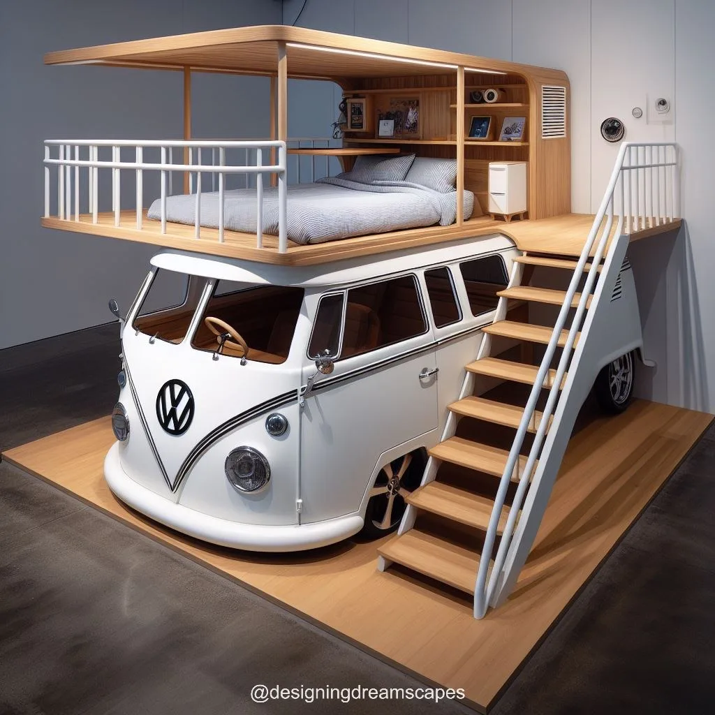 Drive into Creativity: Volkswagen Bunk Bed with Study Desk Fuels Imagination