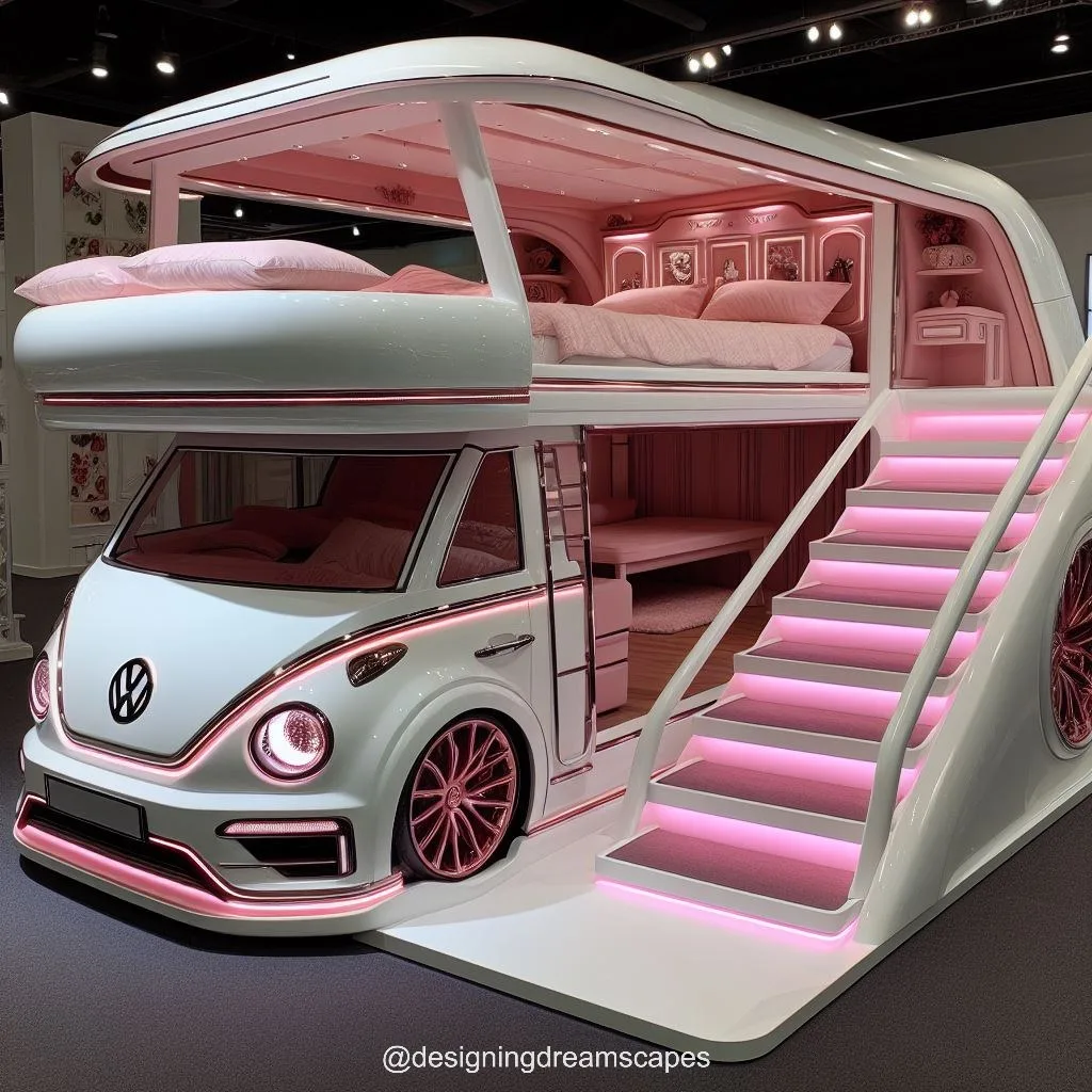 Drive into Creativity: Volkswagen Bunk Bed with Study Desk Fuels Imagination