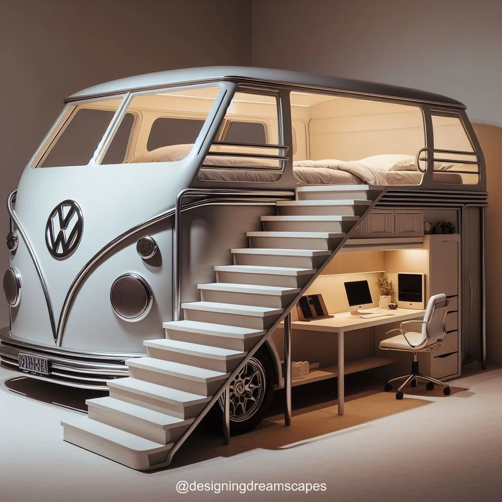 Drive into Creativity: Volkswagen Bunk Bed with Study Desk Fuels Imagination