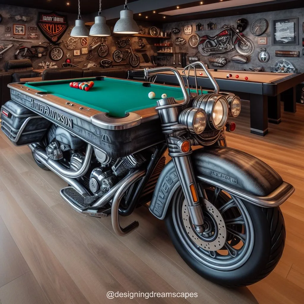 From Chrome to Cloth: A Detailed Look at the Craftsmanship of the Harley Davidson Pool Table