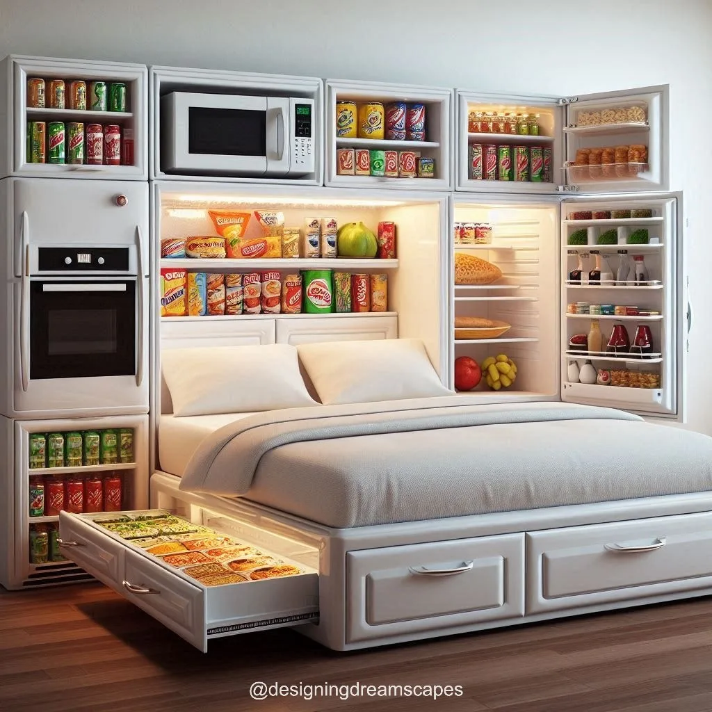 Bed with Integrated Refrigerator, I'll never worry about being hungry