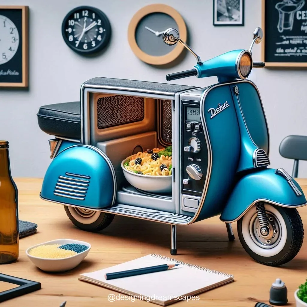 Vespa-Inspired Microwave: Ride the Wave of Vintage Cooking