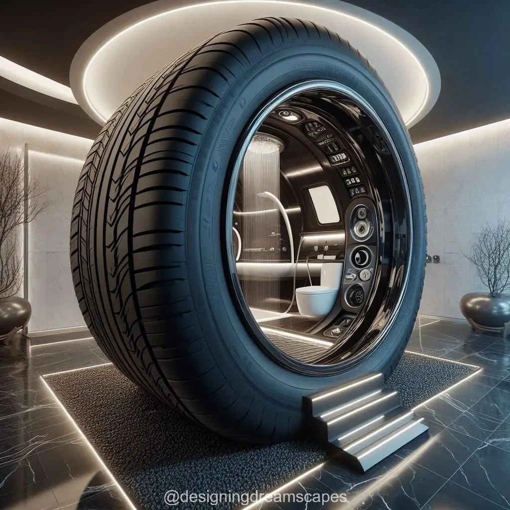 The Concept of Car Tire Shaped Showers