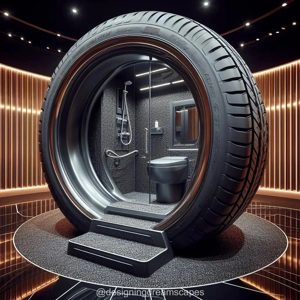 Design Ideas for Car Tire Shaped Showers