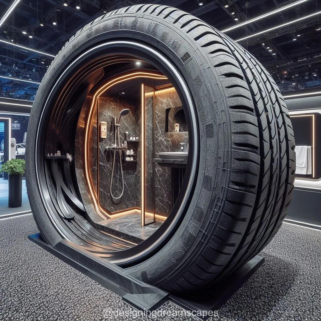 Design Ideas for Car Tire Shaped Showers