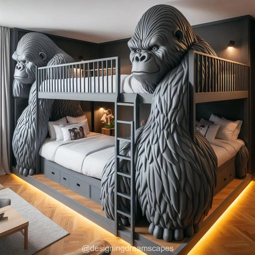 Decorating Around the Gorilla-Shaped Bunk Bed