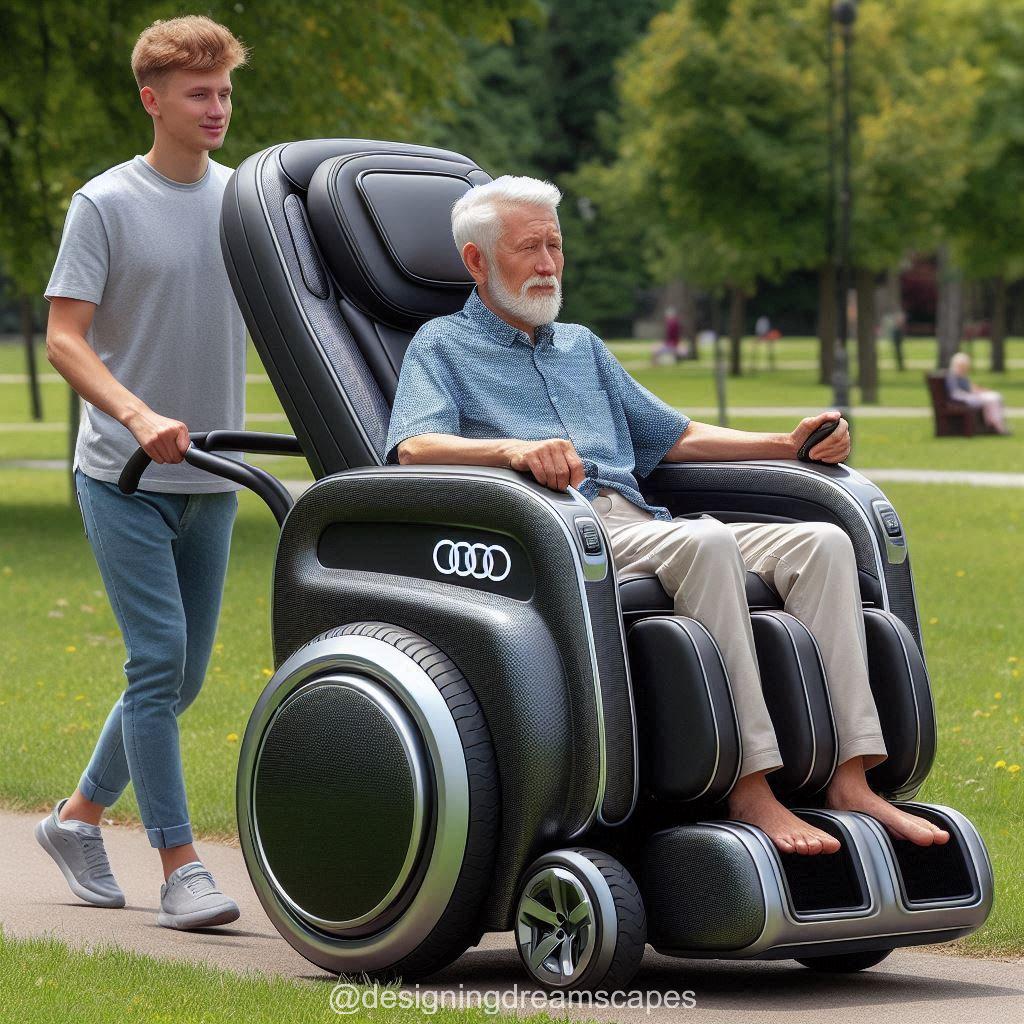 Audi-Inspired Wheelchair with Integrated Massage Chair: Luxury and Comfort Redefined