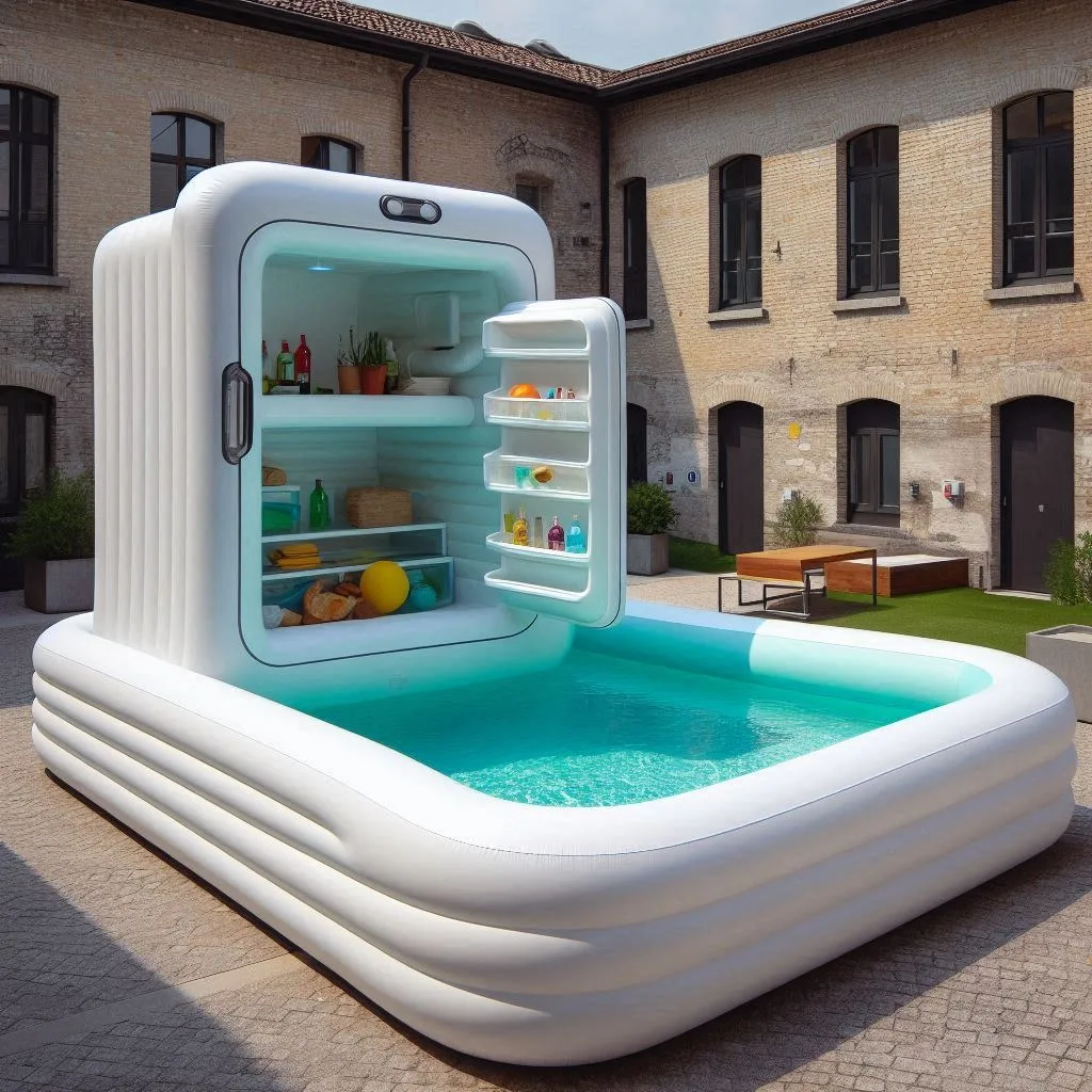 Technological Innovations in the Inflatable Pool with Integrated Refrigerator