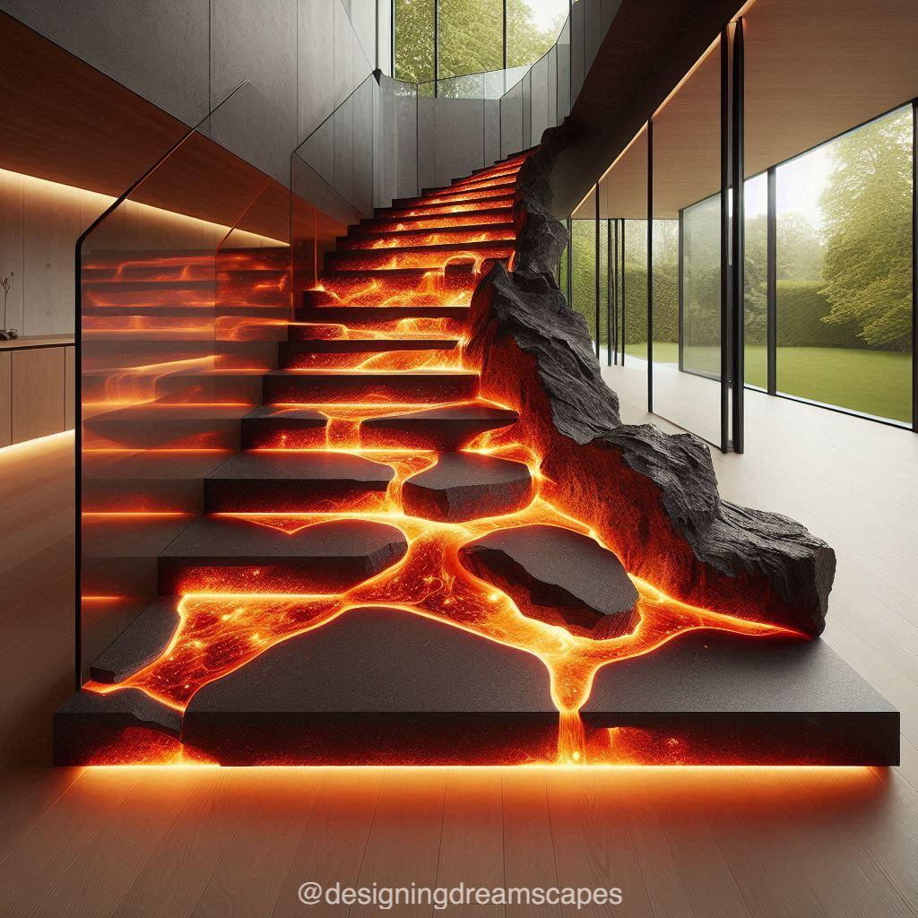 Lava-Inspired Staircases: A Fiery Path to Modern Luxury