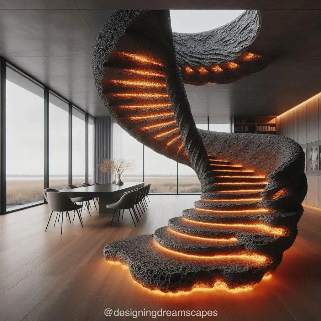 Examples of Stunning Lava-Inspired Staircases