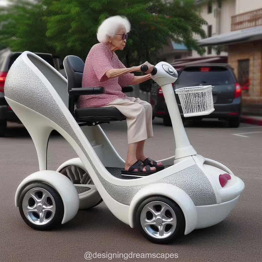 The Unique Design of Stiletto Heels Shaped Mobility Scooters