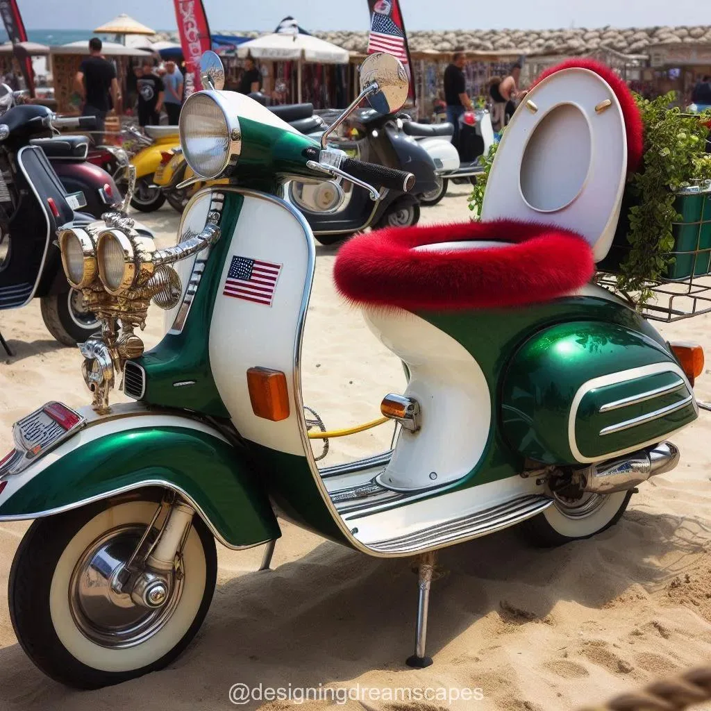 Vespa Scooters with a Toilet on the Seat: The Epitome of Convenience and Mobility