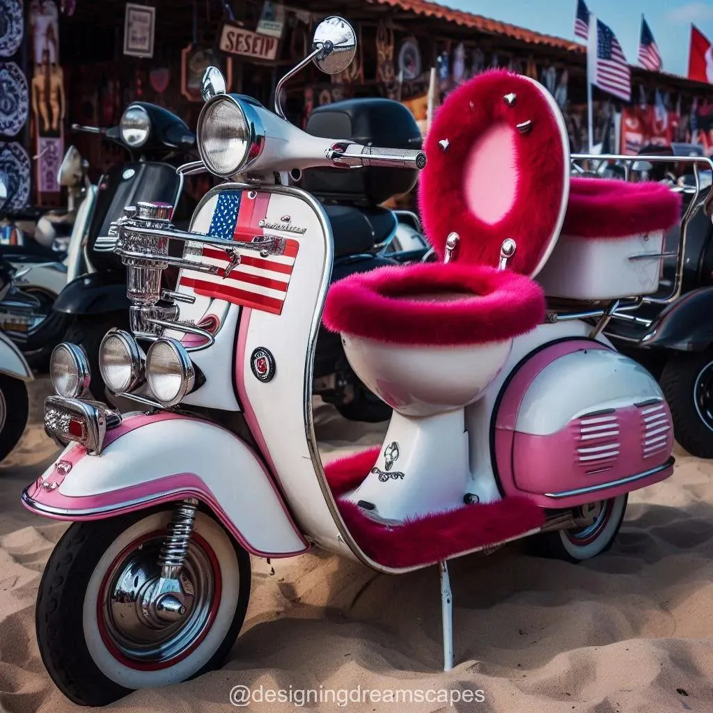 The Design and Functionality of Vespa Scooters with Toilets on the Seat