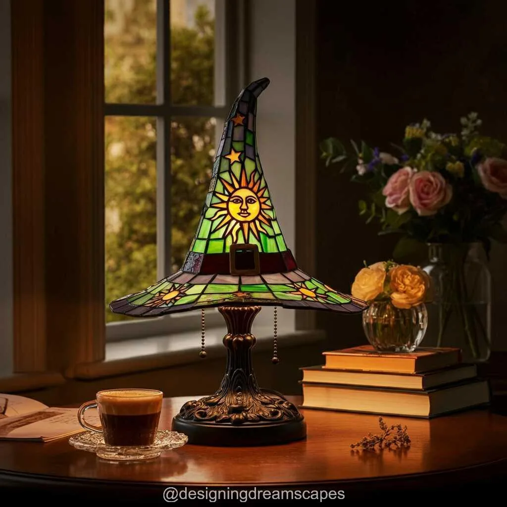 Stained Glass Witch Hat Lamp Design: Magical Lighting for Enchanting Spaces