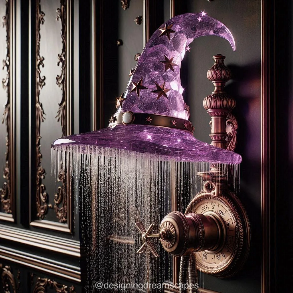 Amethyst Crystal Witch Hat Shower – A Magical Fusion of Gemstone and Luxury