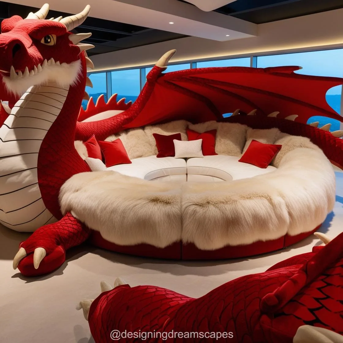 Giant Fur Dragon Loungers: Cozy Up in Mythical Luxury