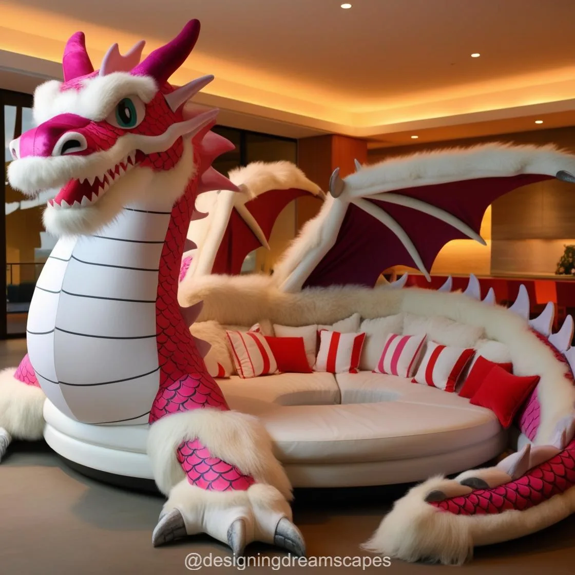 Giant Fur Dragon Loungers: Cozy Up in Mythical Luxury