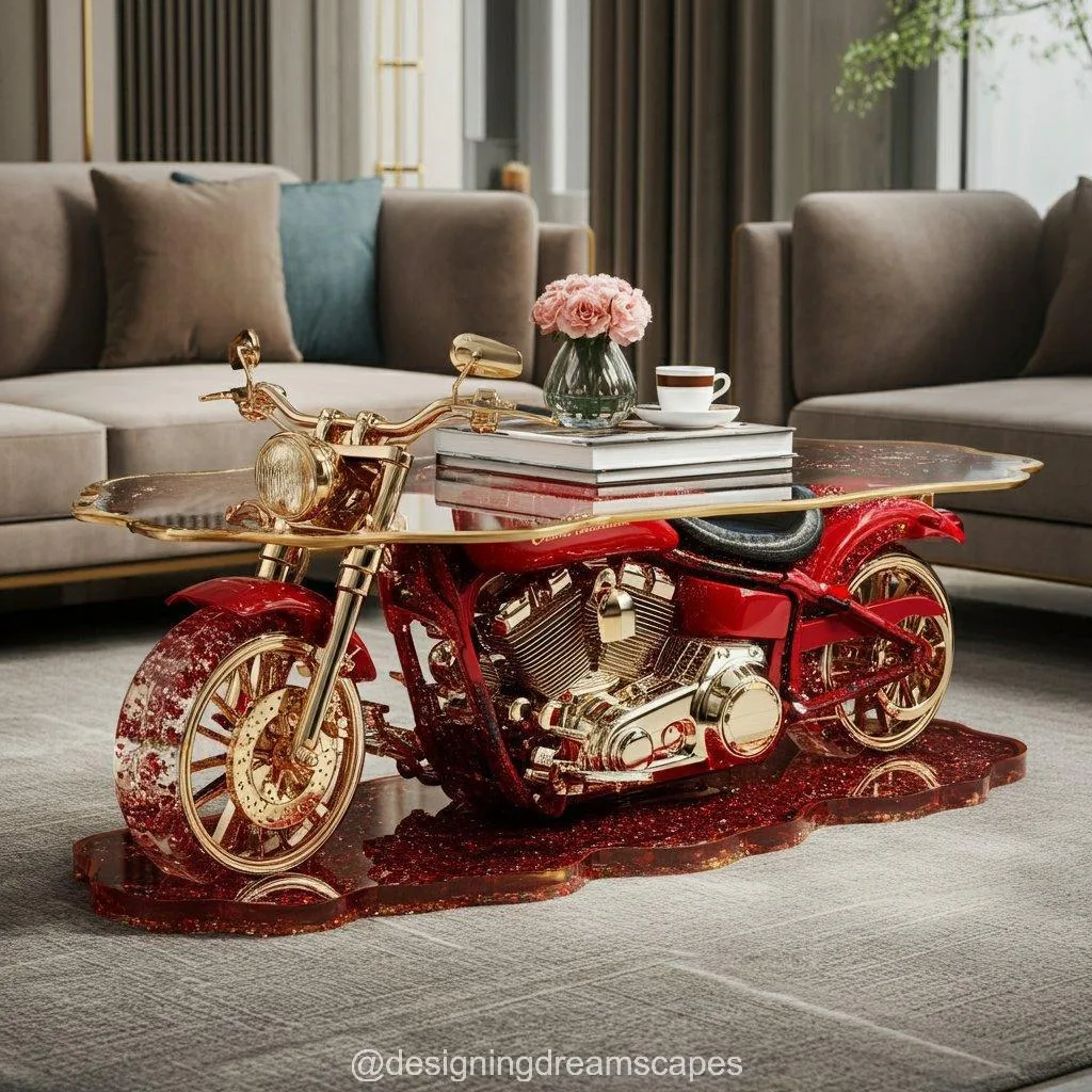 Motorcycle Epoxy Coffee Table: The Ultimate Blend of Art and Functionality