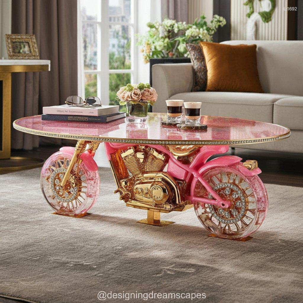 Motorcycle Epoxy Coffee Table: The Ultimate Blend of Art and Functionality