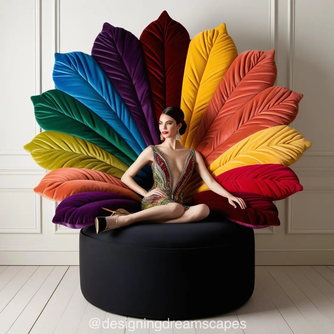 Rainbow Leaf Lounger: Vibrant Comfort for Your Outdoor Space