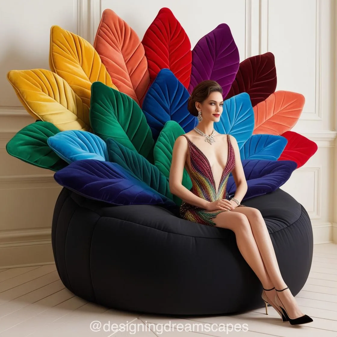 Rainbow Leaf Lounger: Vibrant Comfort for Your Outdoor Space