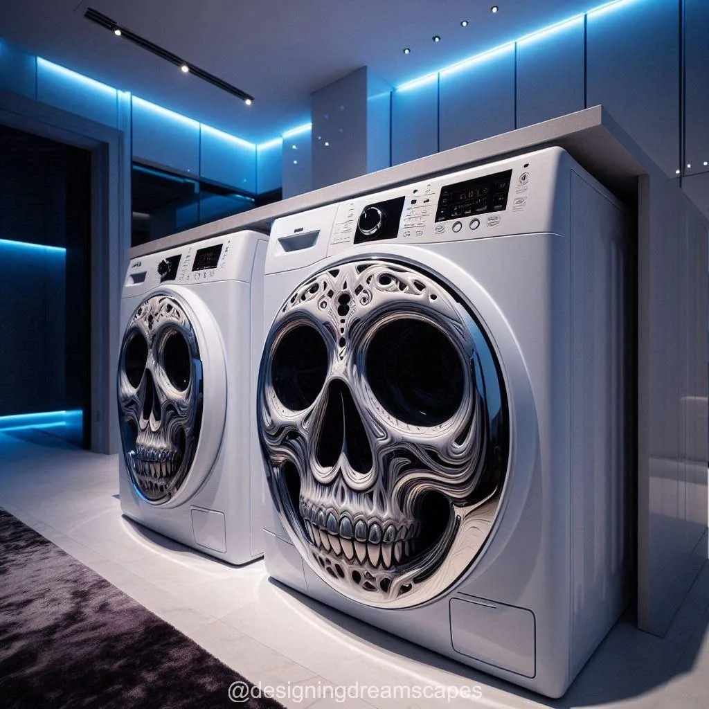 Skull Shaped Washer and Dryer Sets: Add a Spooky Twist to Laundry Day