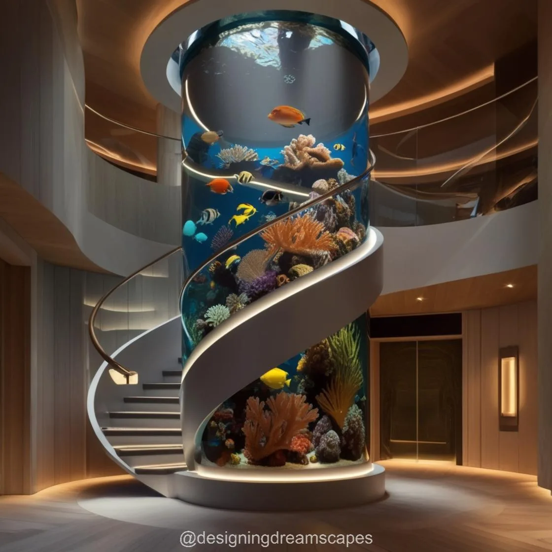 3. Different Styles and Types of Spiral Staircase Aquariums