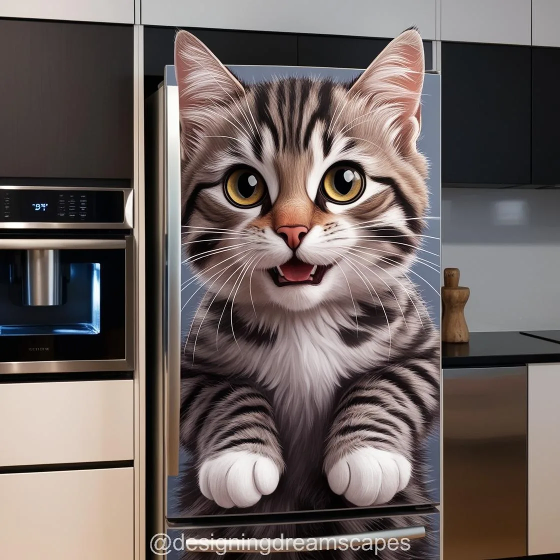 Revolutionize Your Kitchen with the Adorable Cat-Inspired Fridge