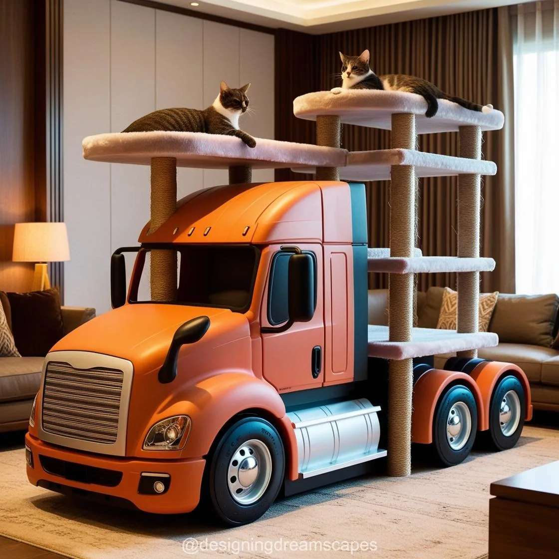 The Giant Semi-Truck Shaped Cat Tower – More Than Just Pet Furniture