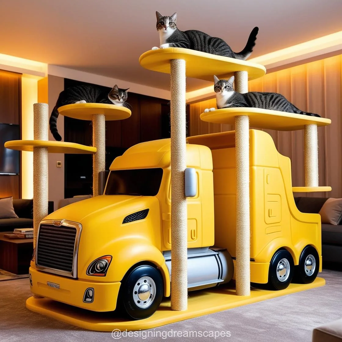 Revolutionizing Cat Furniture with the Giant Semi-Truck Shaped Cat Towers