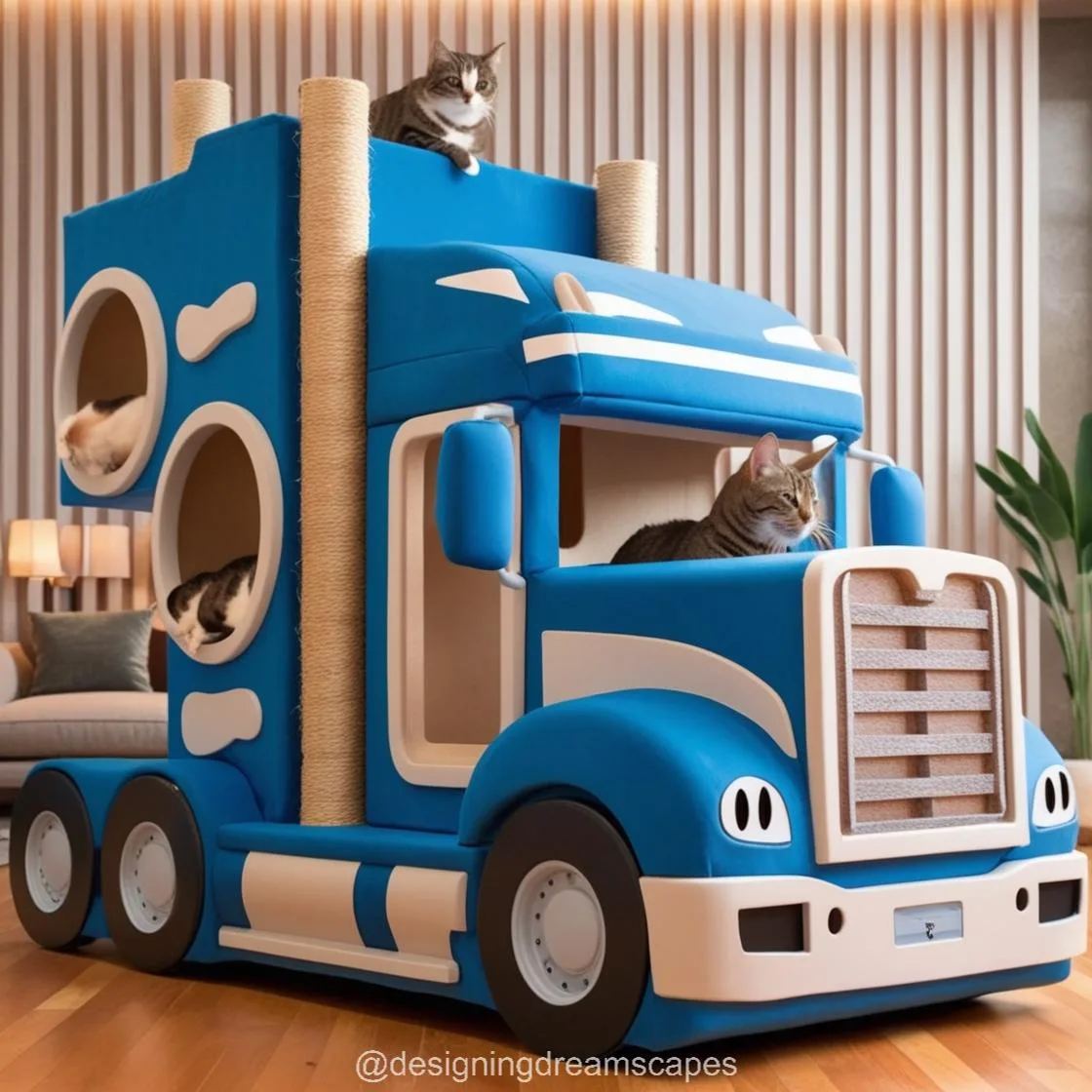 2. Key Features of the Giant Semi-Truck Shaped Cat Tower