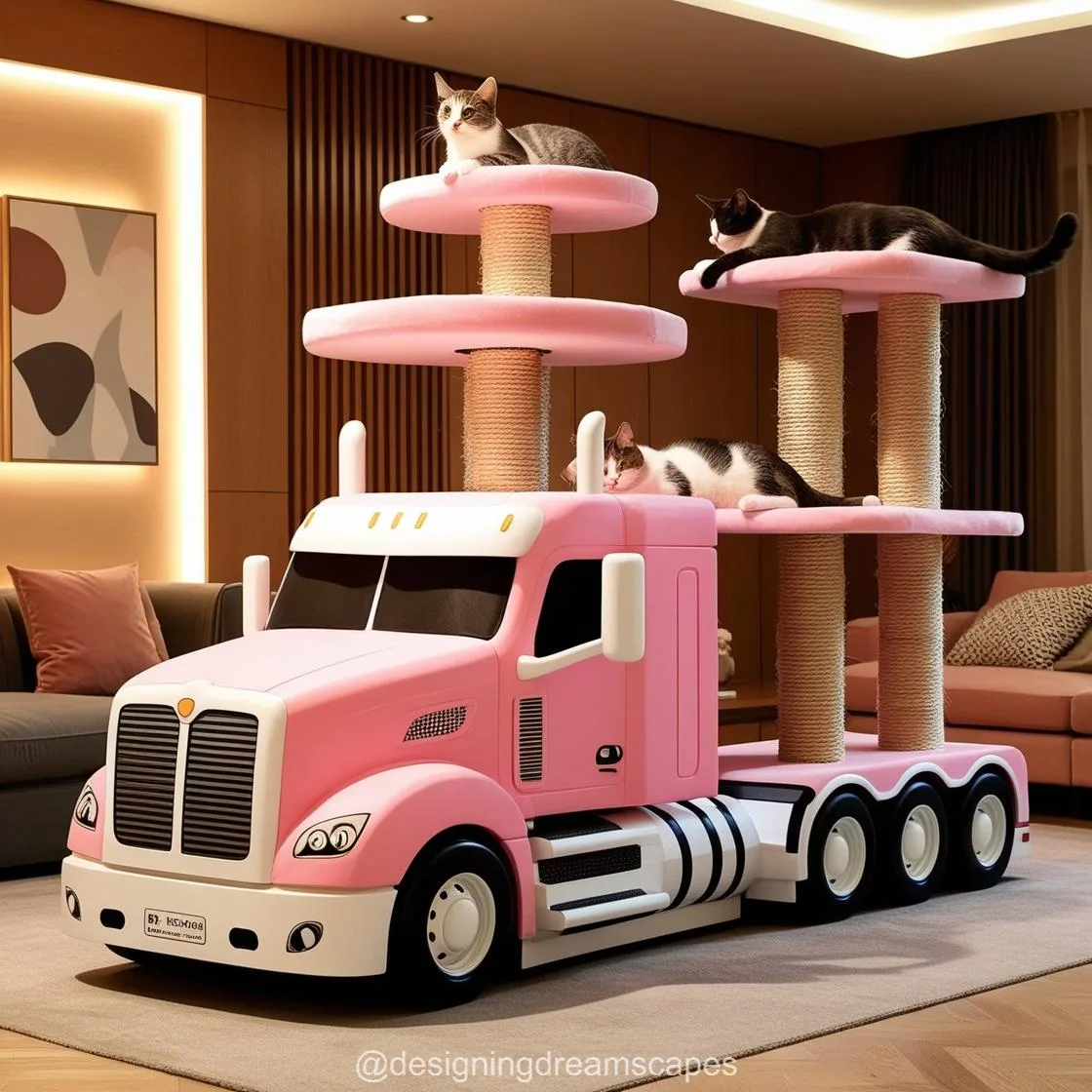 4. Placement Ideas: How to Showcase the Giant Semi-Truck Shaped Cat Tower in Your Home