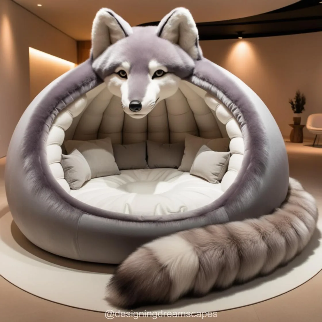 Step into the Wilderness with the Giant Wolf Lounging Pod