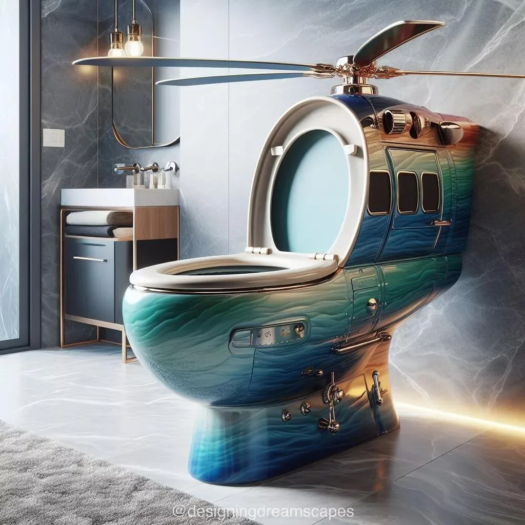 Revolutionizing the Bathroom with a Helicopter-Shaped Toilet