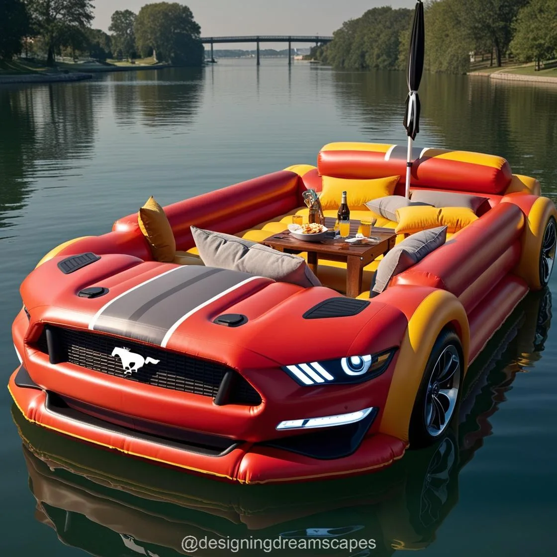 Mustang Inflatable Lounge Boat: Where High-Octane Style Meets Ultimate Leisure