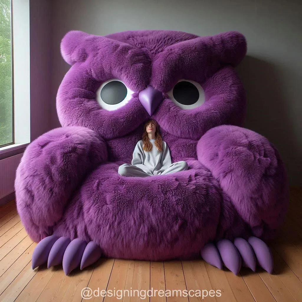 Relax in Luxury: The Enchanting Comfort of the Owl Fur Lounger