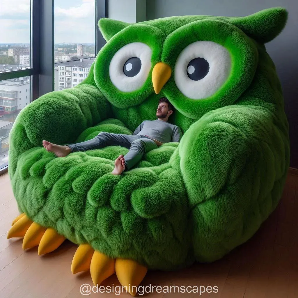 Relax in Luxury: The Enchanting Comfort of the Owl Fur Lounger