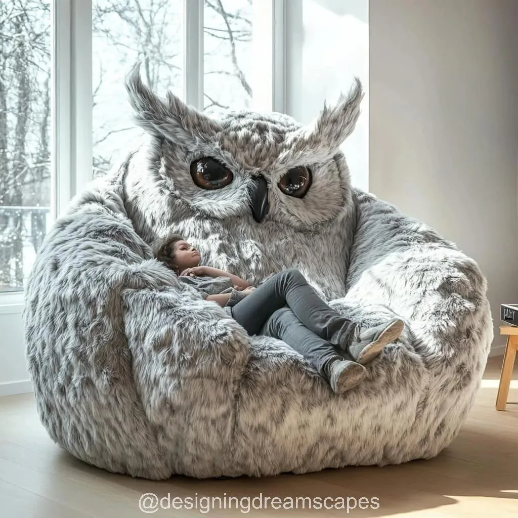 Relax in Luxury: The Enchanting Comfort of the Owl Fur Lounger