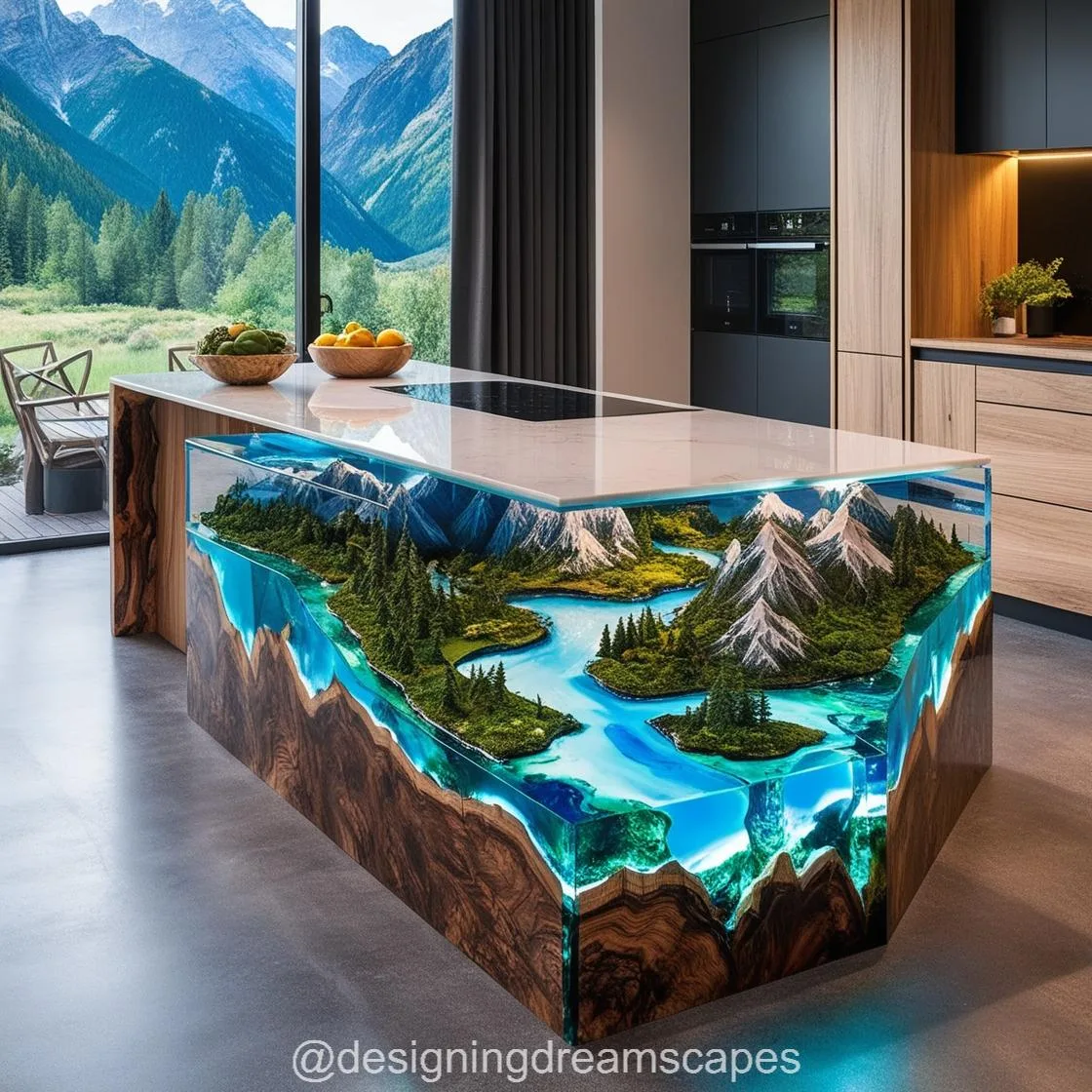 Epoxy Active Scene Kitchen Islands: Where Function Meets Art