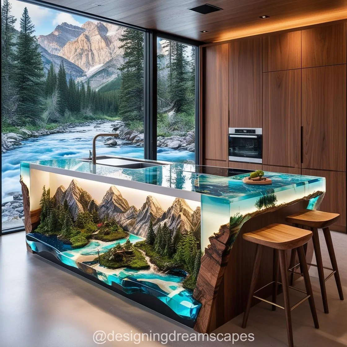 Epoxy Active Scene Kitchen Islands: Where Function Meets Art