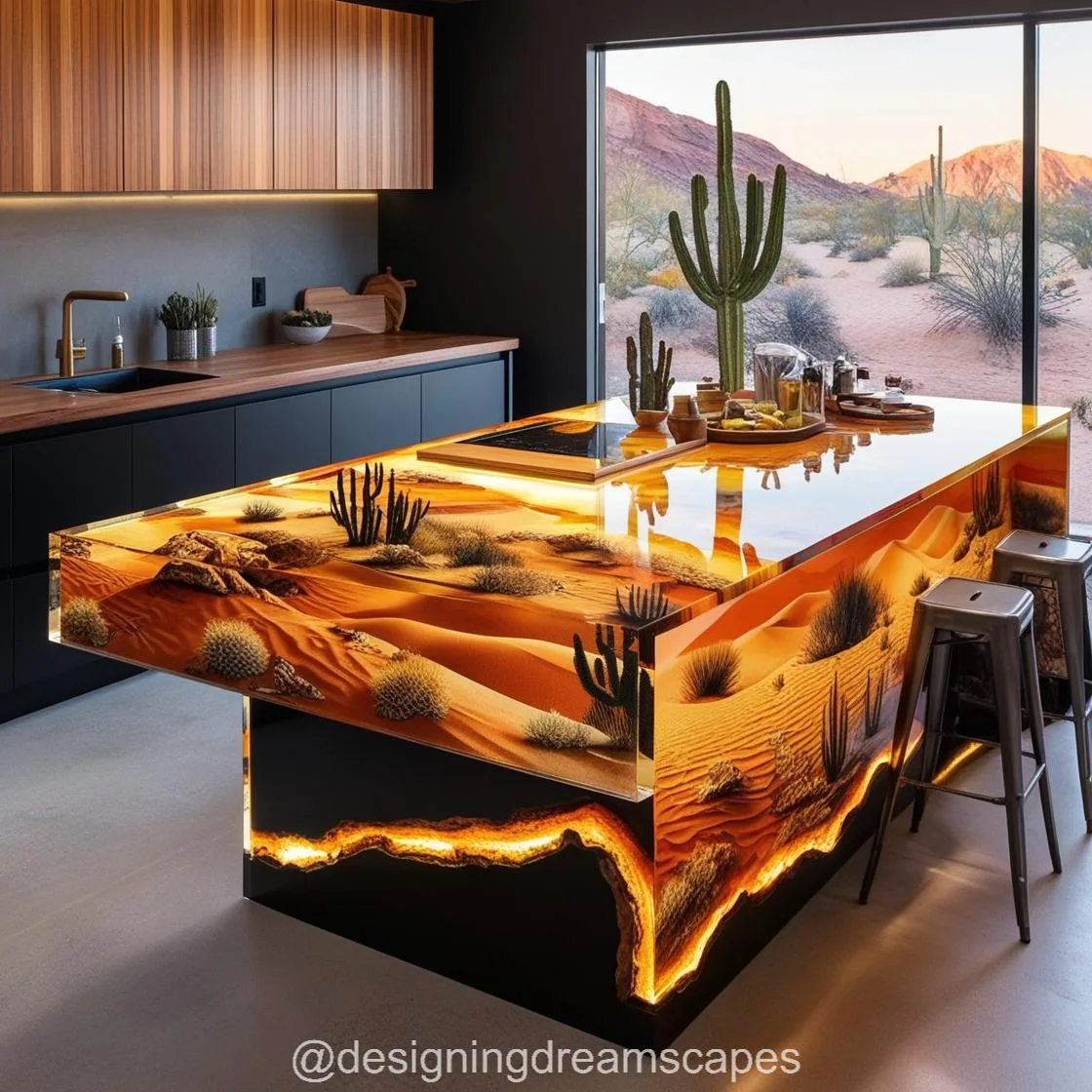 Epoxy Active Scene Kitchen Islands: Where Function Meets Art