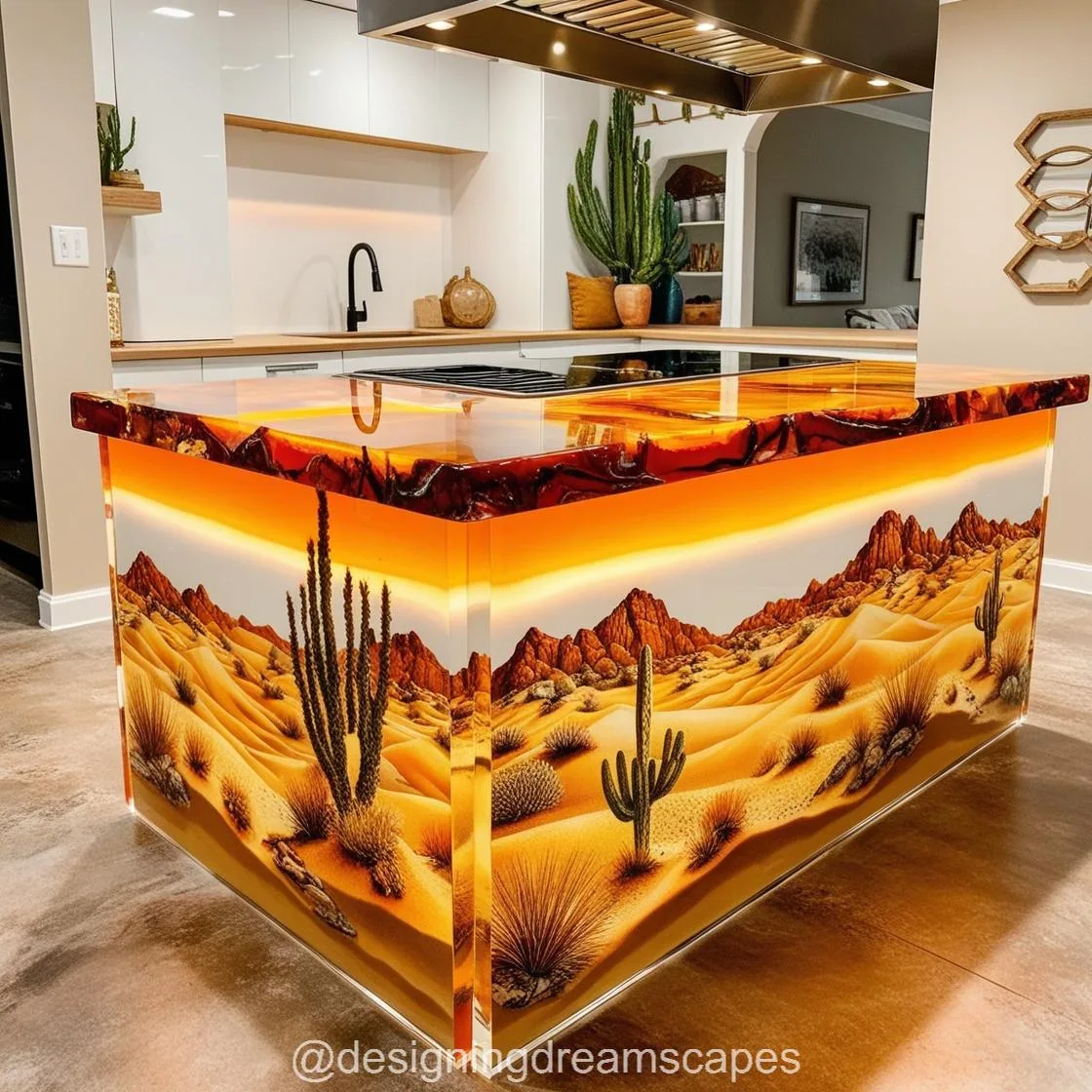 Epoxy Active Scene Kitchen Islands: Where Function Meets Art