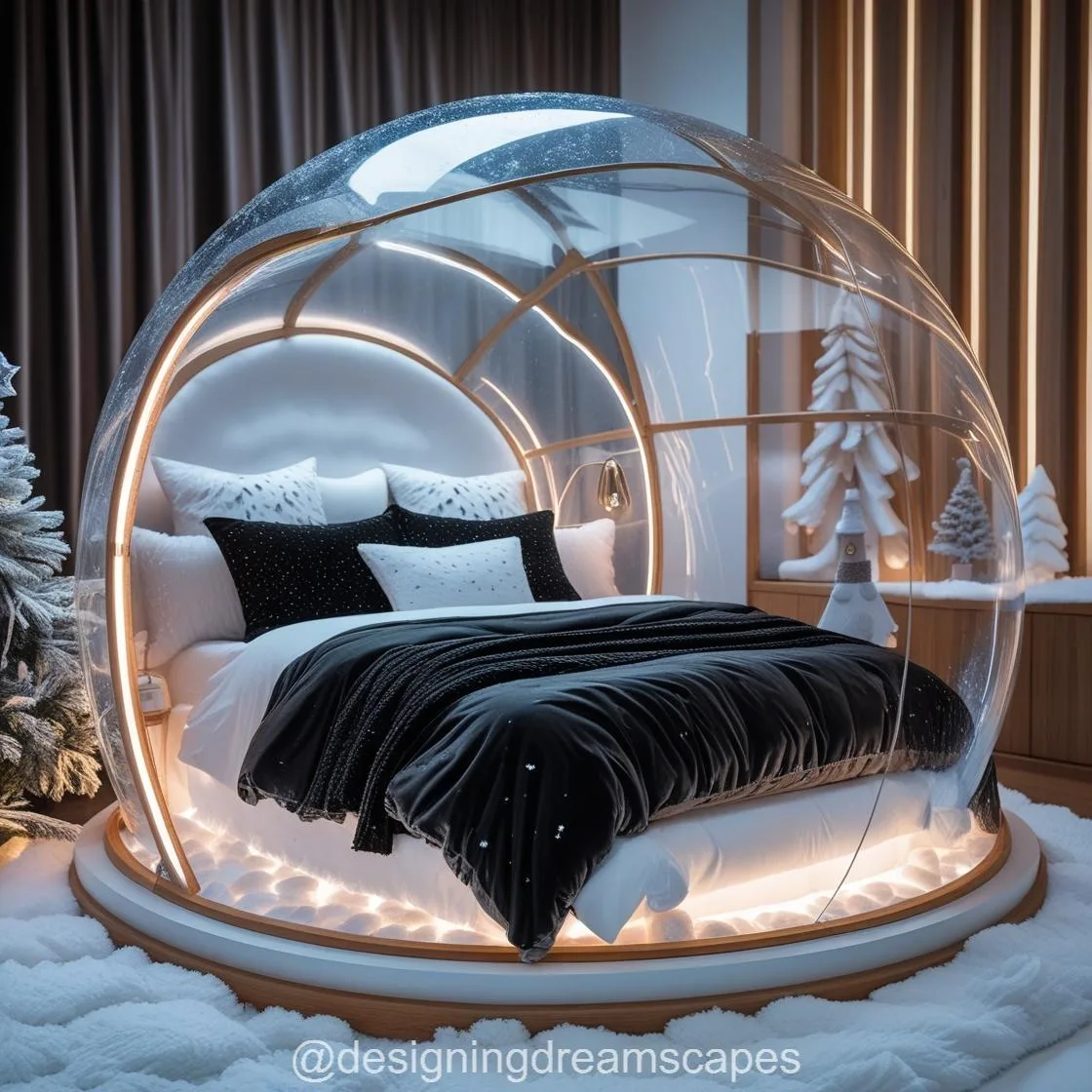 Step Inside a Winter Wonderland with Giant Snow Globe Bed