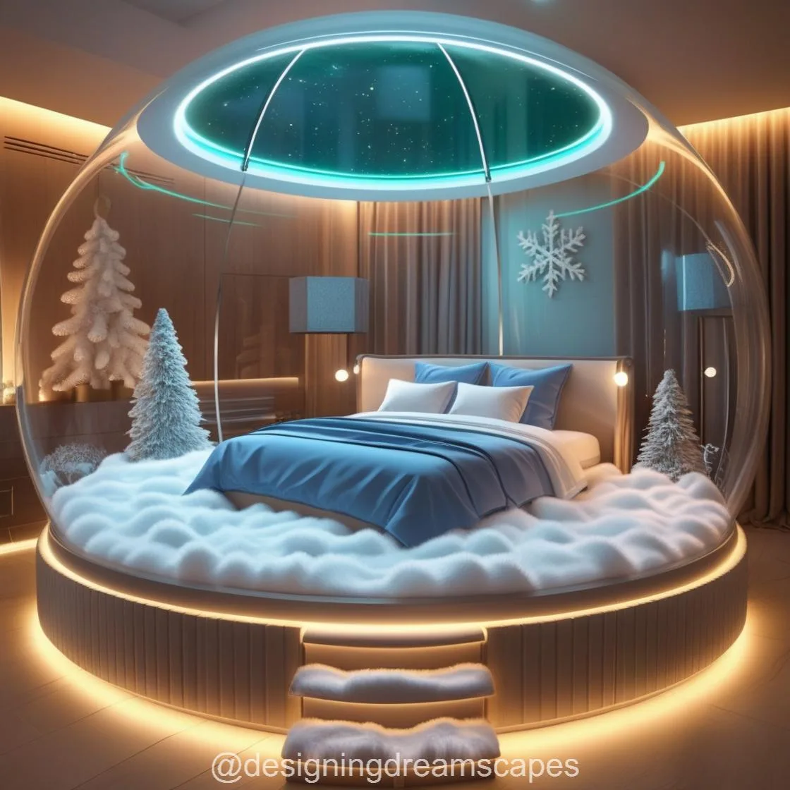 Step Inside a Winter Wonderland with Giant Snow Globe Bed