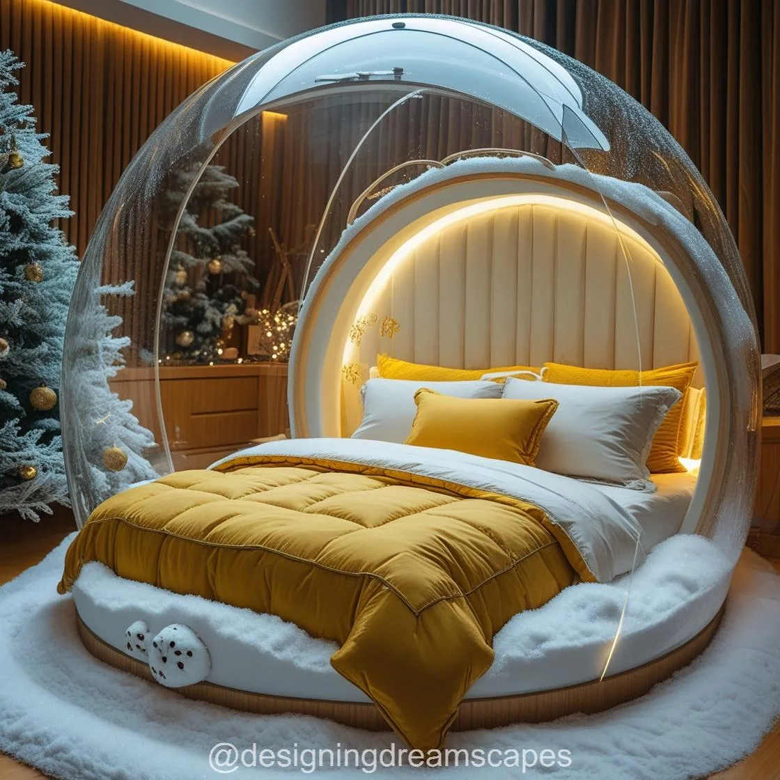 Step Inside a Winter Wonderland with Giant Snow Globe Bed