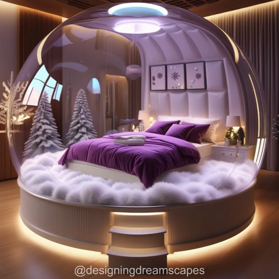 Step Inside a Winter Wonderland with Giant Snow Globe Bed