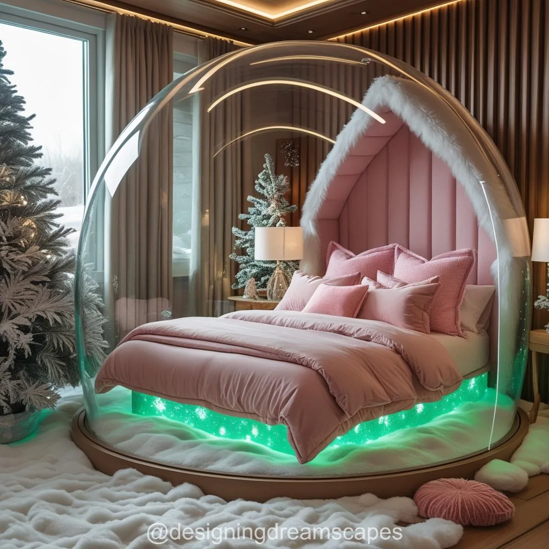 Step Inside a Winter Wonderland with Giant Snow Globe Bed